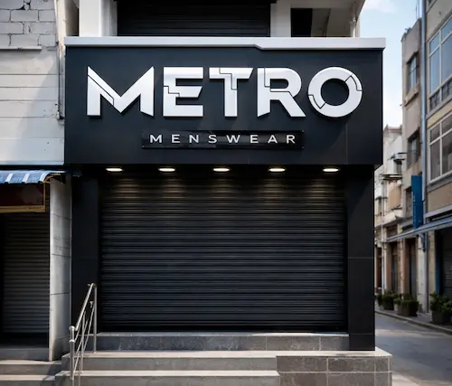 Retail showroom front with ACP cladding facade